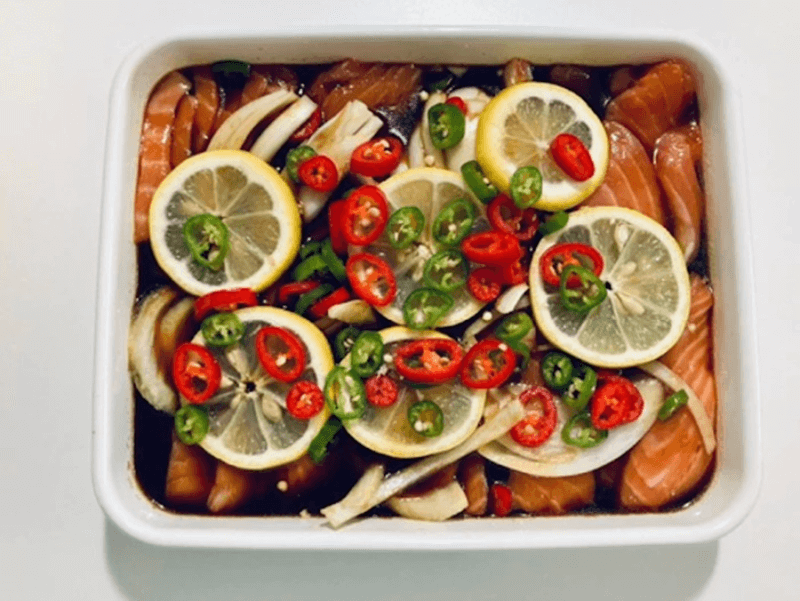 Làm cá hồi ngâm tương kiểu Nhật