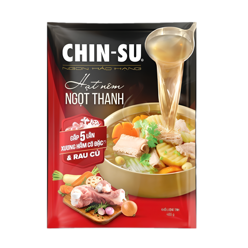 Hạt nêm CHIN-SU ngọt thanh gấp 5 lần Xương hầm cô đặc và rau củ gói 400g