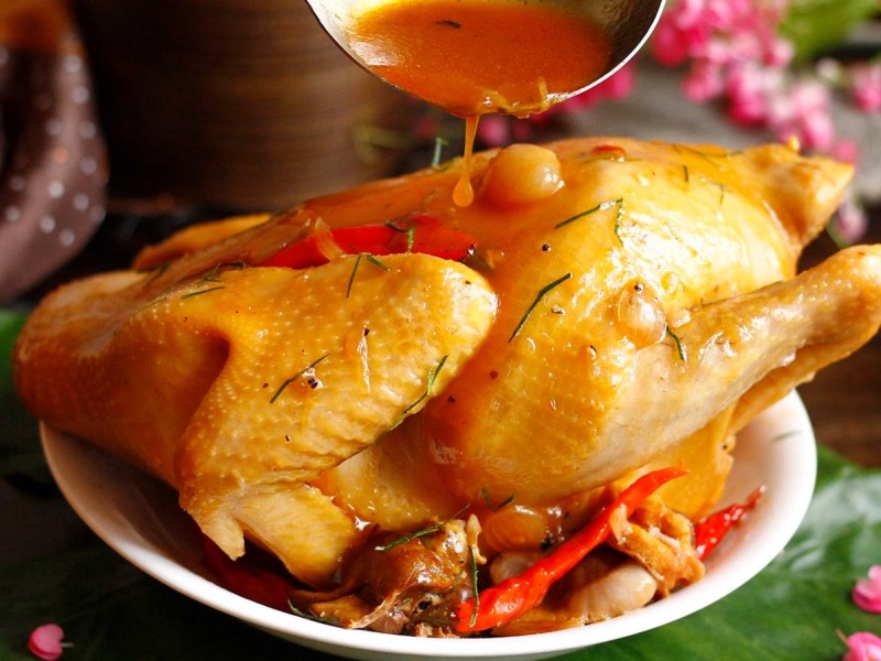 cách làm gà hấp mắm nhĩ