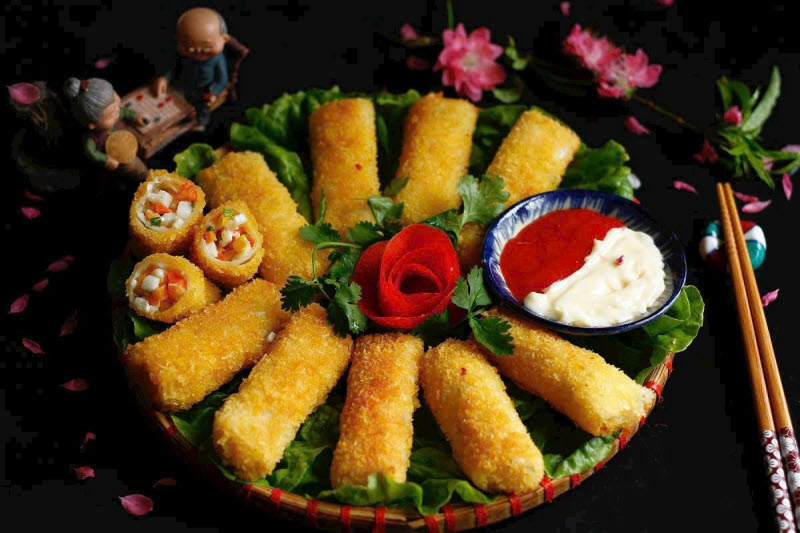 cách làm chả giò hải sản mayonnaise