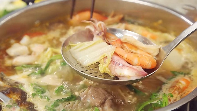 lẩu nấm hải sản