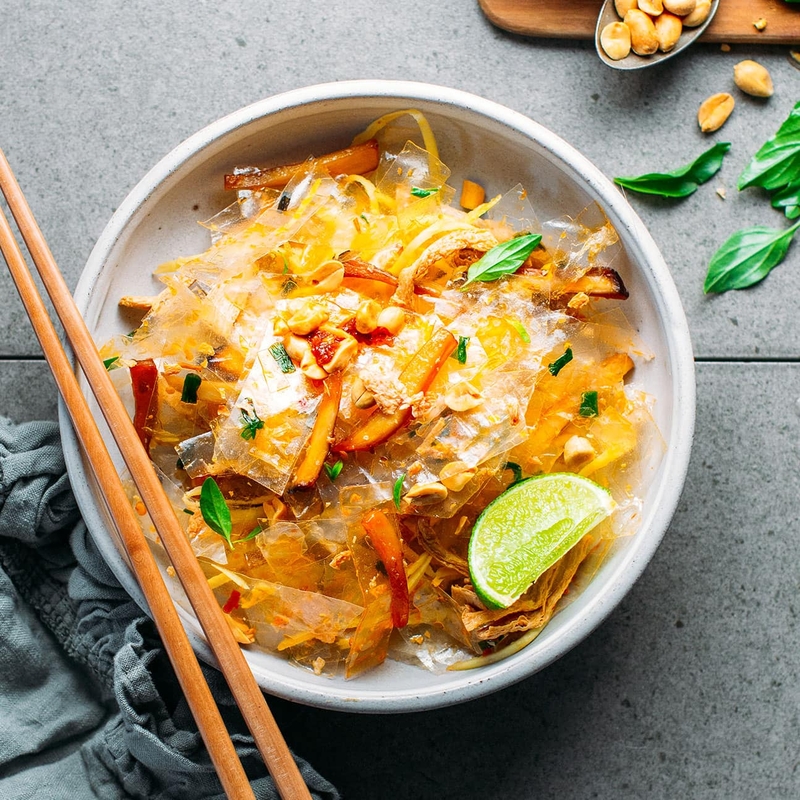 cách làm bánh tráng trộn chay siêu cay