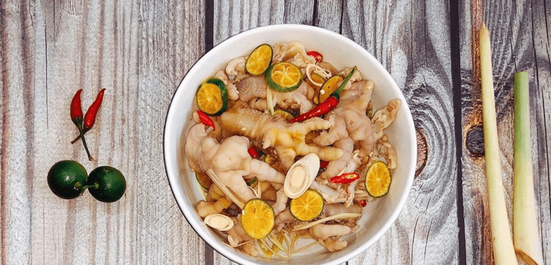 cách làm chân gà sả tắc ăn liền