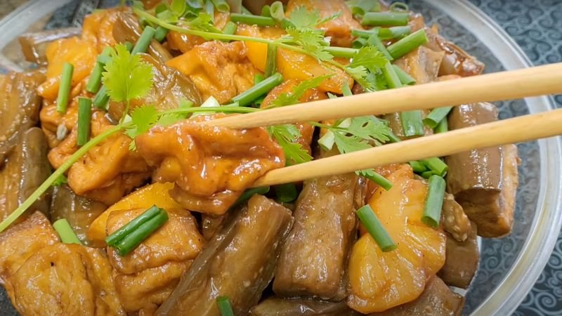 cách kho cà tím với nước tương