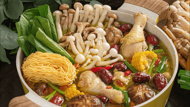 Nước lẩu gà đơn giản