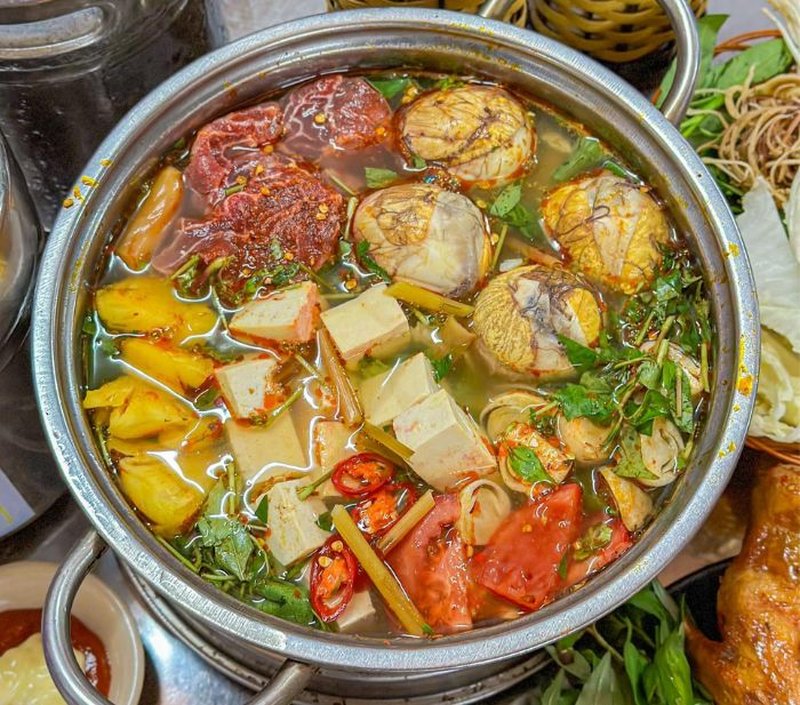 nấu lẩu cua đồng thập cẩm