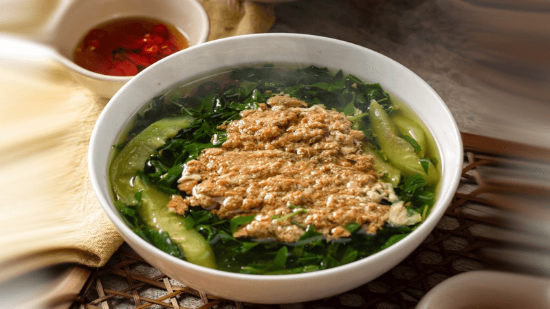 Nấu canh cua mồng tơi