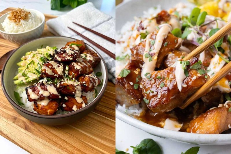 cách làm cơm cá hồi kiểu nhật