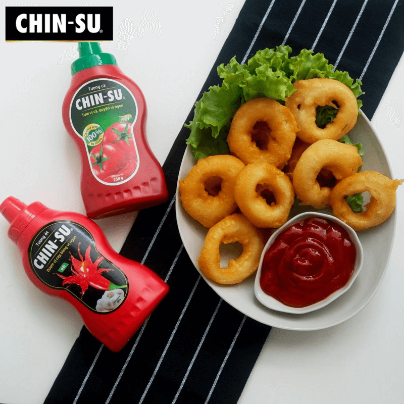 Hành chiên giòn với tương ớt