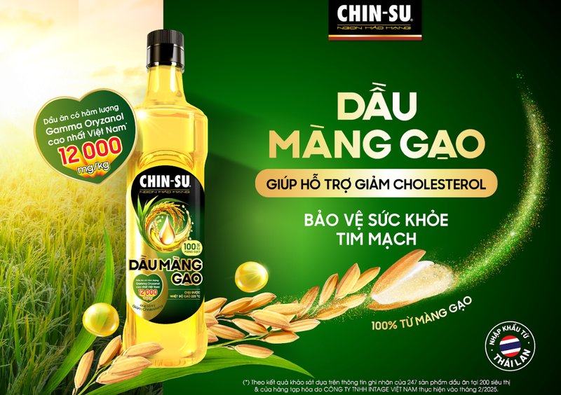 Tin chọn dầu màng gạo CHIN-SU, bạn có thể an tâm chăm sóc sức khỏe gia đình trong từng bữa ăn thơm ngon. dầu màng gạo CHIN-SU giúp bạn xào rau muống ngon hơn