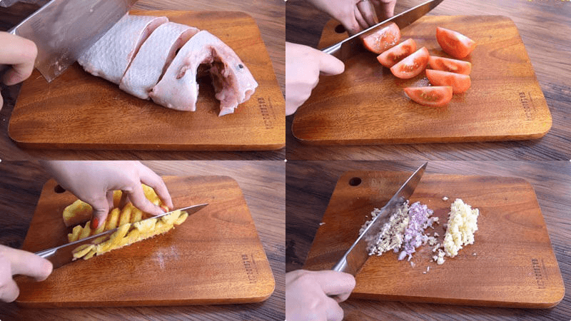 Nguyên liệu làm lẩu cá diêu hồng