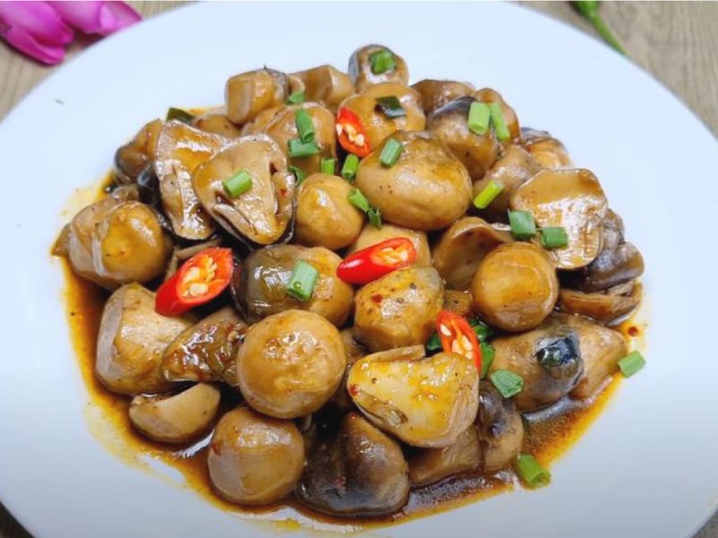 nấm rơm kho chay
