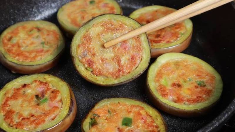 Cà tím nhồi thịt chiên