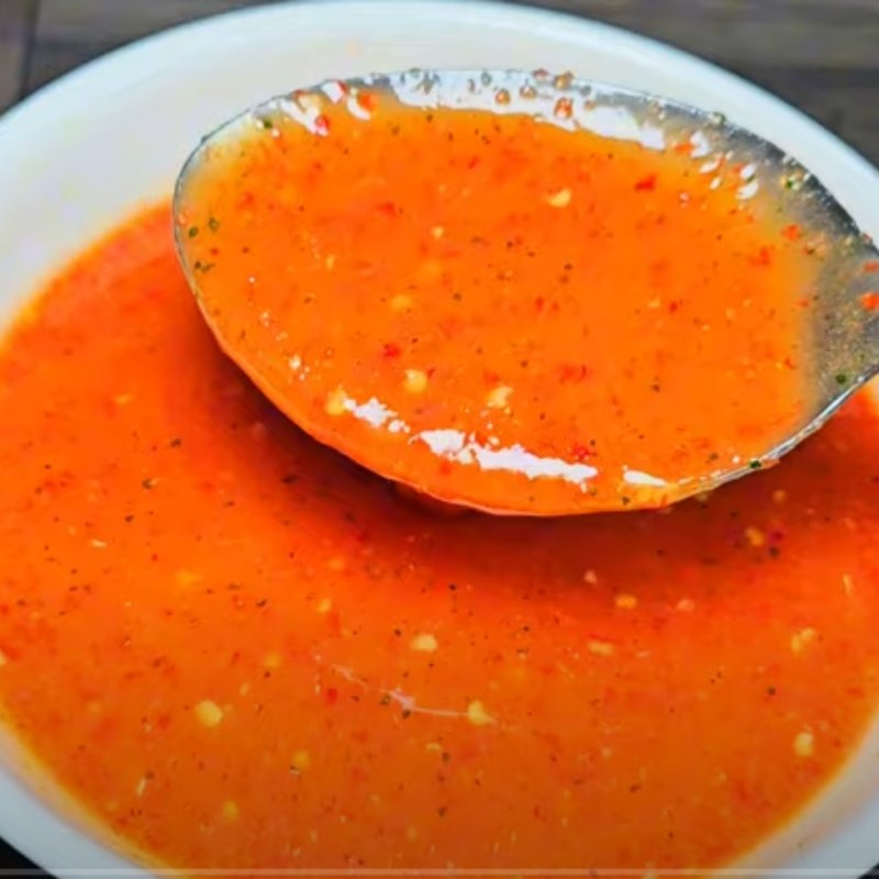 nước chấm gà ủ muối với ớt chuông