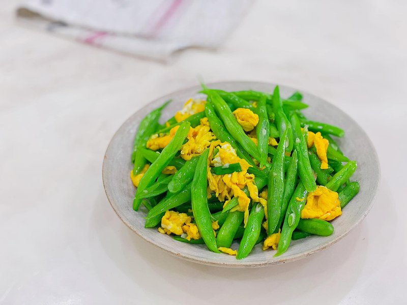 Đậu que xào trứng