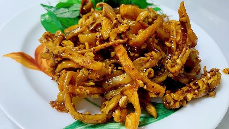 Mực khô chiên nước mắm tỏi phi