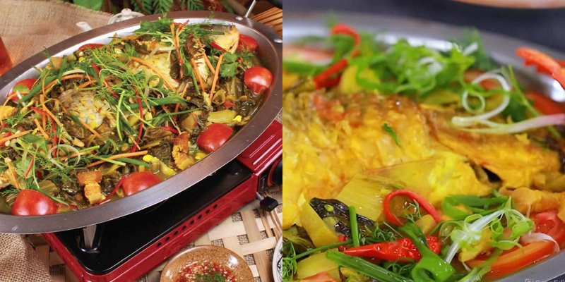 lẩu cá chép om dưa thịt ba chỉ