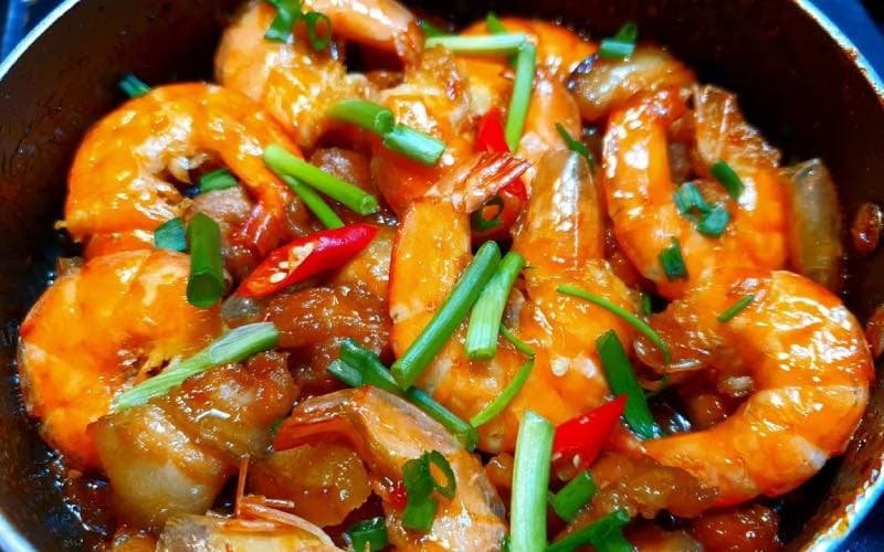 chế biến tôm rim nước tương